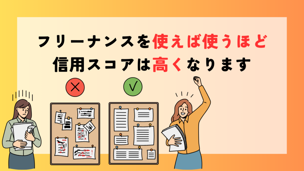 フリーナンスの信用スコアは使うほど高くなる